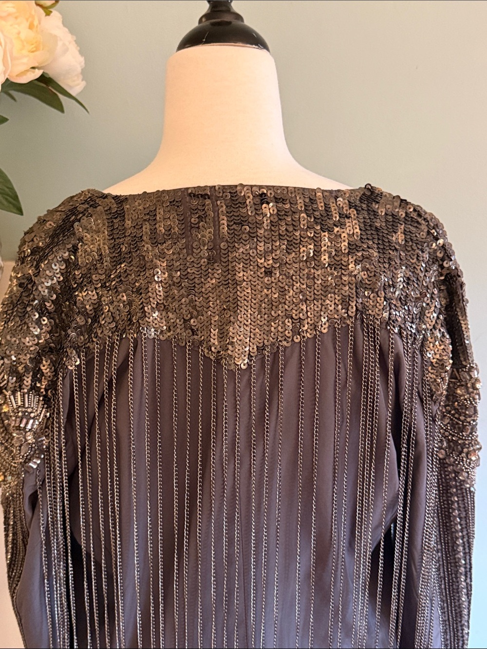 Haute Hippie Charcoal Gray Beaded Fringe Jacket - Size S - Picture 8 of 12